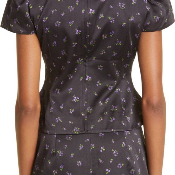 NWT Shu Shu Tong 2PC Mandarin Collar Floral Top and Skirt UK 12 10 US 4 6 8 - Picture 3 of 5